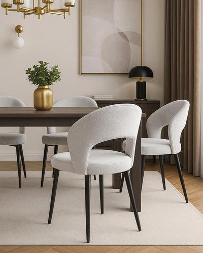 Sedia Anita - Sedia moderna in tessuto grigio - Struttura in metallo nero - Design moderno - 1 pz