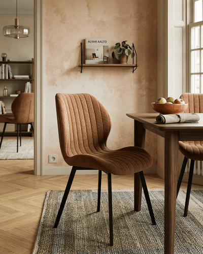 Sedia Cloud - Sedia moderna in tessuto vellutato Bronzo - Struttura in metallo nero - Design moderno - 1 pz