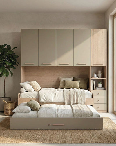 Cameretta a ponte Elena, L.247cm h.230 P.92, in 36 colori, possibilità di acquisto solo armadio a ponte