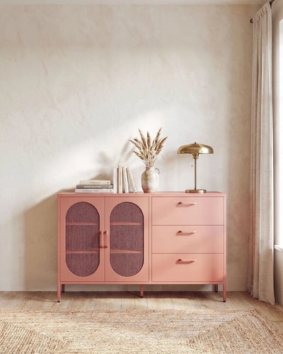 Madia Elisse HARMONY - Terracotta - Madia Moderna in metallo verniciato - 2 Ante 3 Cassetti