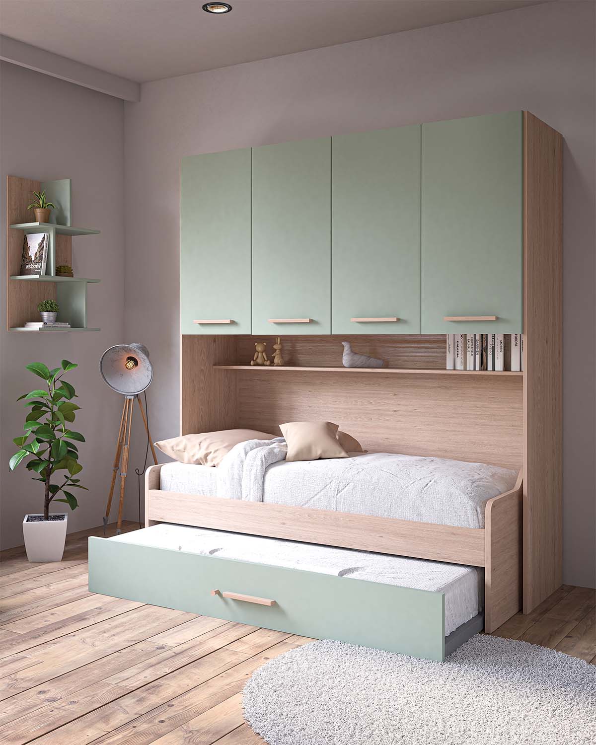 Cameretta Ponte Cameretta Letto Singolo Con Letto Estraibile Letto