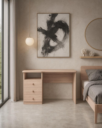 Scrivania Genius con 3 cassetti lato sinistro – Scrittoio moderno compatto e salvaspazio per studio, cameretta e smart working