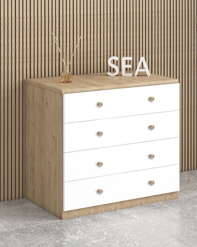 Comò con base quattro cassetti L.90 x P.52 x H.85 - in diverse colorazioni