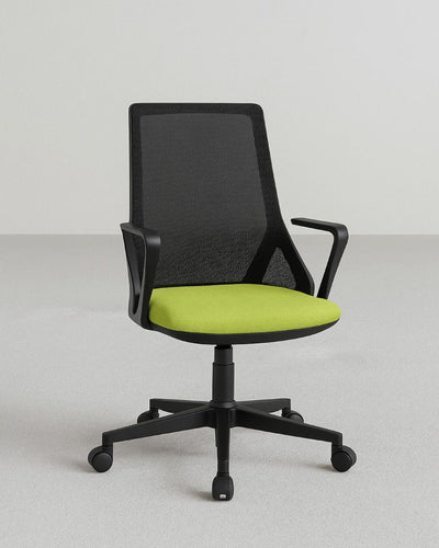 Poltrona Like - Sedia ufficio Mesh - Schienale alto - Braccioli in nylon - Rivestimento tessuto - Base girevole con ruote antishock - Altezza regolabile