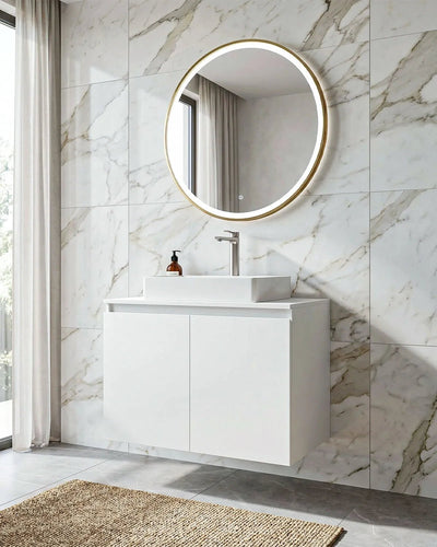 Mobile bagno sospeso LINEA 80 – 2 Ante - Bianco