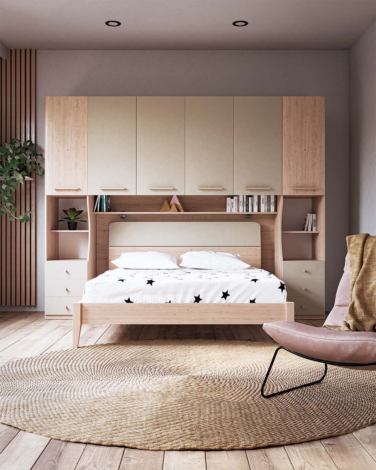 Cameretta Letti Matrimoniali Rialzati Con Armadio Sotto Camera A