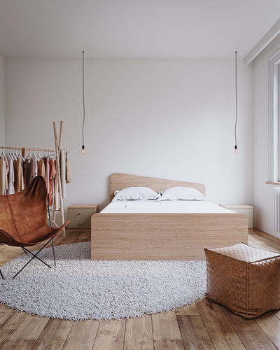 Letto Luna con pediera - Matrimoniale - 10 colori - Design moderno