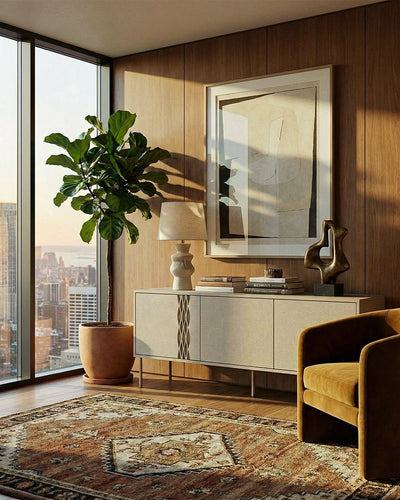 Madia Torsi - Set Braid - Mobile Tv per soggiorno, moderno - 3 ante - L. 150 cm x H. 55 cm x P.40 cm - Cashmere