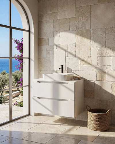 Mobile bagno sospeso NOVA 80 – 2 Cassetti - Bianco