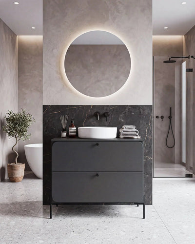 Mobile bagno ONYX 80 – 2 Cassetti - Nero