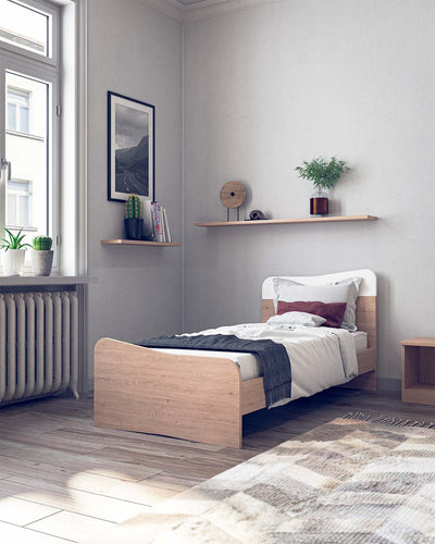 Letto fly con fascioni e pediera , letto singolo e piazza e mezza +10 colorazioni