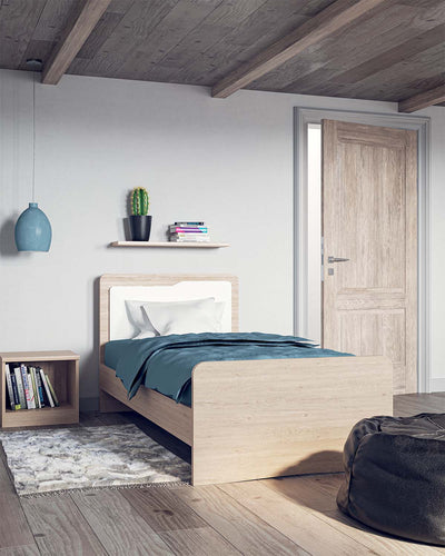 Letto quadro con fascioni e pediera dx , letto singolo e piazza e mezza +10 colorazioni