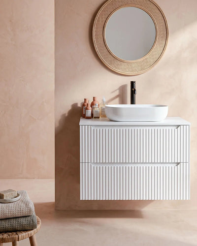 Mobile bagno sospeso RIGA 80 – 2 Cassetti - Bianco