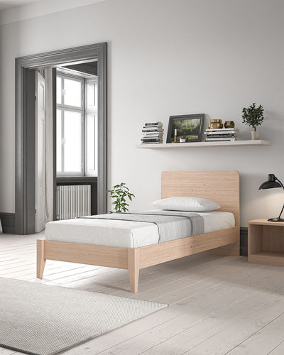 Letto easy con piedi in legno , letto singolo e piazza e mezza +10 colorazioni