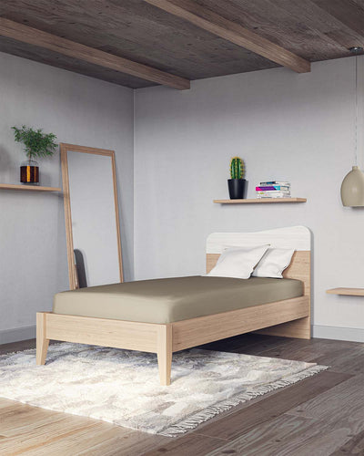 Letto fly con piedi in legno , letto singolo e piazza e mezza +10 colorazioni