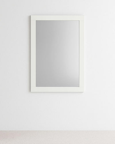 Specchio a muro Elios 40x65 cm – Cornice in Legno Bianco – Struttura a muro per Camera o Ingresso