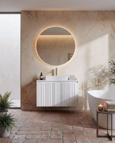 Mobile bagno sospeso VELA 80 – 2 Ante - Bianco