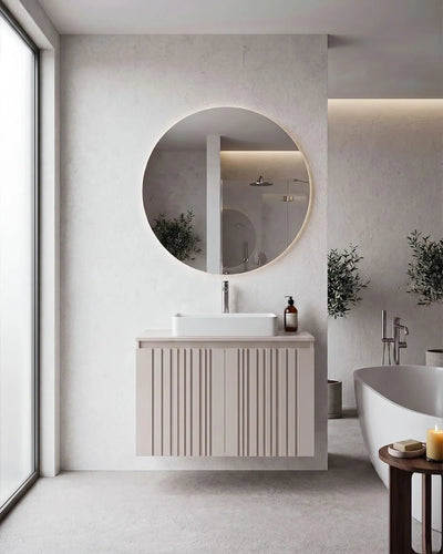 Mobile bagno sospeso VELA 80 – 2 Ante - Cashmere