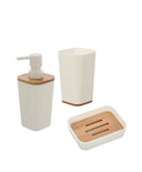 Set in Plastica Nero BAMBOO 3 pz: dispenser, portaspazzolino e portasapone in diverse colorazioni - doomostore
