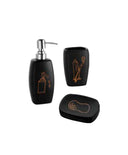 Set in ceramica e acciaio 3 pz: dispenser, portaspazzolino e portasapone in diverse colorazioni - doomostore