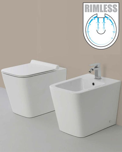 Sanitari filo muro scarico parete wc bidet e copriwater