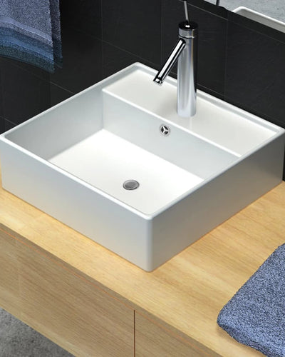 Ceramica di lusso bacino con foro di scarico 41 x 41 centimetri