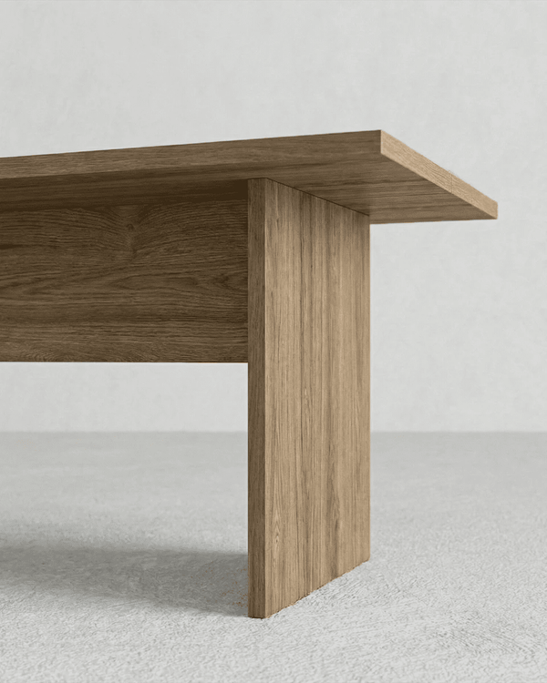 Tavolo Lanoa - Tavolo per soggiorno e sala da pranzo - Design minimal innovativo - L. 200 x H. 75 x P. 100 cm - Legno rovere - doomostore