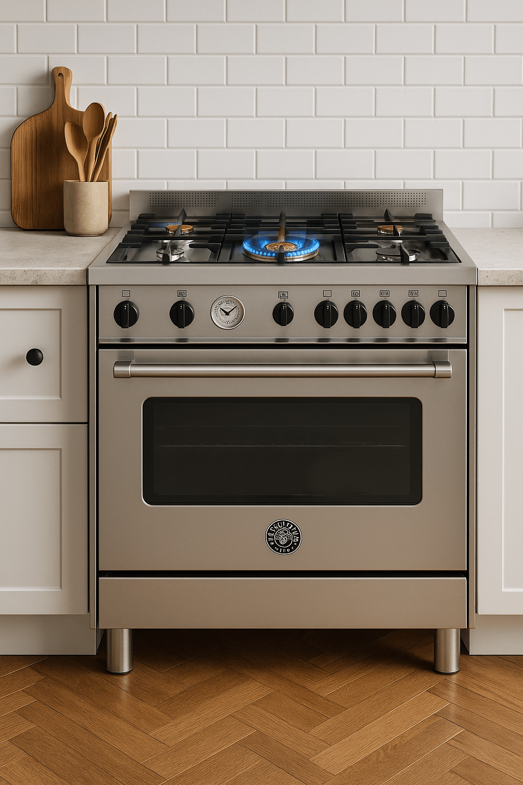 BERTAZZONI - Cucina MAS95C1MXV 90 cm 5 bruciatori, forno a gas ventilato - Serie Master
