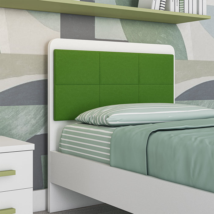 Letto singolo Rust con fascioni e pediera - Verde
