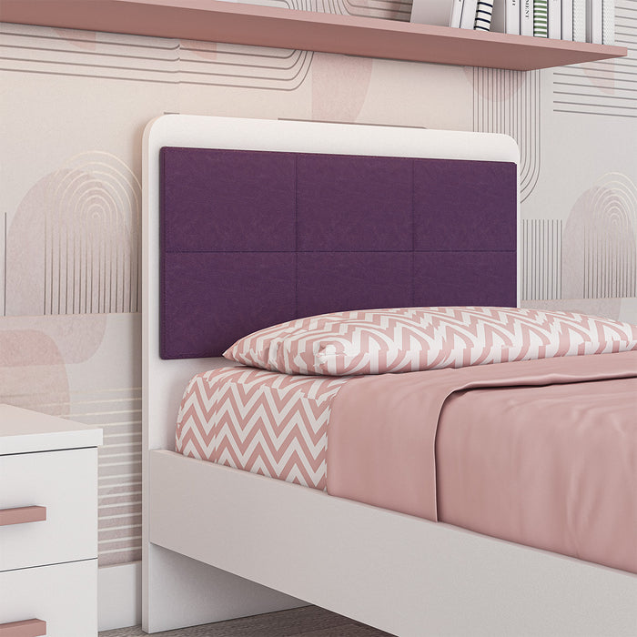 Letto singolo Rust con fascioni e pediera - Viola
