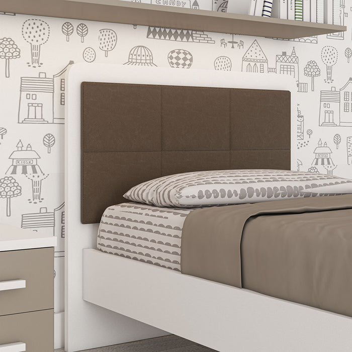 Letto singolo 97 cm  Rust con fascioni e pediera - Clay/Brown