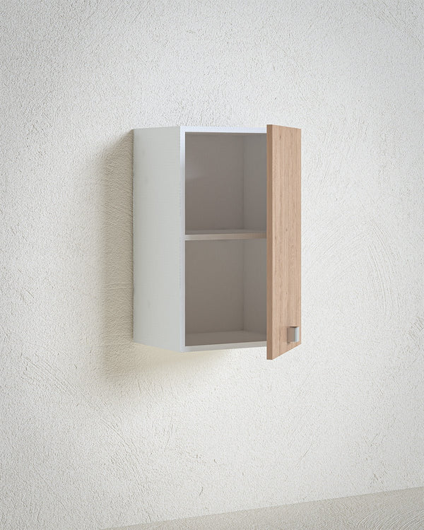 Pensile lavanderia Evia - 1 anta - Salvaspazio per bagno e lavanderia a muro - Ripiano incluso - 2 varianti colore - 45 x 72 x 33 cm - doomostore