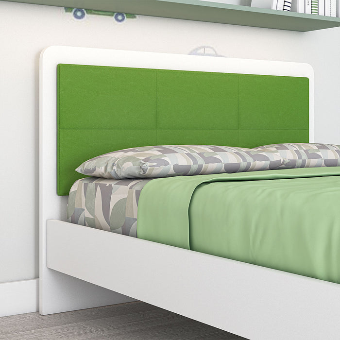 Letto una piazza e mezzo 127 cm  Rust con fascioni e pediera - Verde