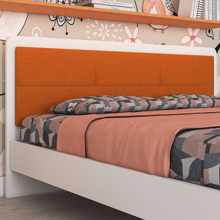 Letto matrimoniale 167 cm  Rust con fascioni e pediera - Arancio