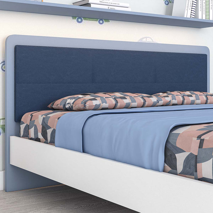 Letto matrimoniale 167 cm  Rust con fascioni e pediera - Blu