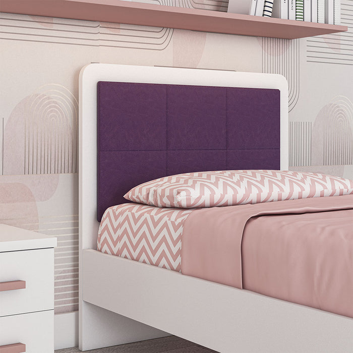 Letto singolo Rust con fascioni e pediera - Viola