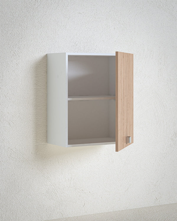 Pensile lavanderia Tera - 1 anta - Salvaspazio per bagno e lavanderia a muro - Ripiano incluso - 2 varianti colore - 60 x 72 x 33 cm - doomostore