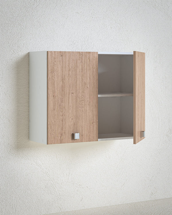 Pensile lavanderia Luma - 2 ante - Salvaspazio per bagno e lavanderia a muro - Ripiano incluso - 2 varianti colore - 90 x 72 x 33 cm - doomostore