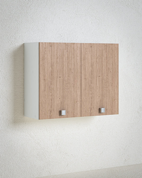 Pensile lavanderia Luma - 2 ante - Salvaspazio per bagno e lavanderia a muro - Ripiano incluso - 2 varianti colore - 90 x 72 x 33 cm - doomostore
