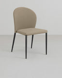 Sedia Ada - Sedia moderna imbottita - Rivestimento idrorepellente tortora - Struttura in metallo nero - Design moderno - 1 pz - doomostore