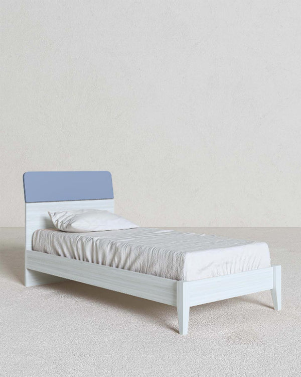 Cameretta Completa Aladin - Betulla/Avio per ragazzi e bambini - Scrittoio Genius Dx - Letto Comby con piedi in legno - Armadio Celeste - Comodino Rima - Mensola Norema - doomostore