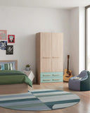 Armadio Ethan H.186 - Guardaroba moderno - 2 ante 2 cassetti - 8 varianti colore personalizzabile - 1 ripiano regolabile incluso - Ripiani regolabili opzionali - doomostore