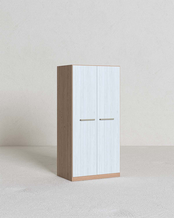 Armadio Theo H.186 - Guardaroba moderno - 2 ante - 4 varianti colore personalizzabile - 1 ripiano regolabile incluso - 1 ripiani regolabili opzionali - doomostore