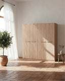 Armadio Kai H.186 - Guardaroba moderno - 4 ante - 4 varianti colore personalizzabile - 2 ripiano regolabile incluso - ripiani regolabili opzionali - doomostore