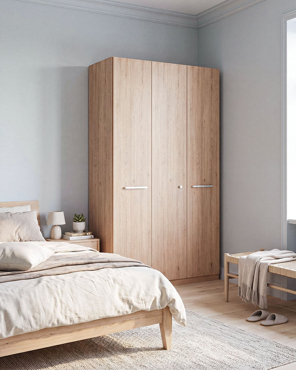 Armadio Nina H.230 - Guardaroba moderno - 3 ante - 4 varianti colore personalizzabile - 2 ripiano regolabile incluso - 4 ripiani regolabili opzionali