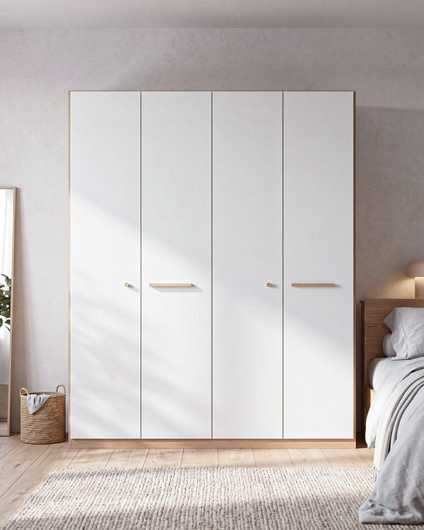 Armadio Eva H.230 - Guardaroba moderno - 4 ante - 4 varianti colore personalizzabile - 2 ripiano regolabile incluso - ripiani regolabili opzionali
