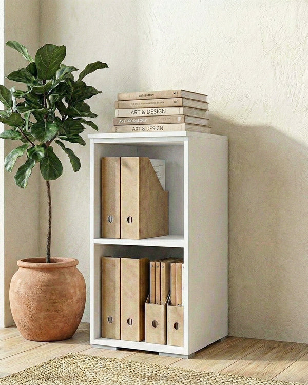 Mobile Bianco Basso Ufficio a giorno L.45cm x P.42,5cm x H.83cm - doomostore