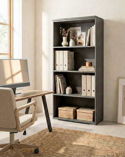 Armadio ufficio Denver - Mobile archivio - 3 mensole incluse - L. 90 x H. 160 x P. 42,5 cm – Antracite