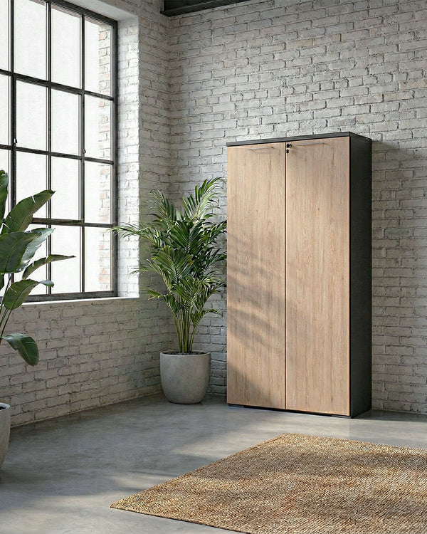 Mobile Antracite Ufficio L.90cm x H.160cm x P.42,5cm - doomostore