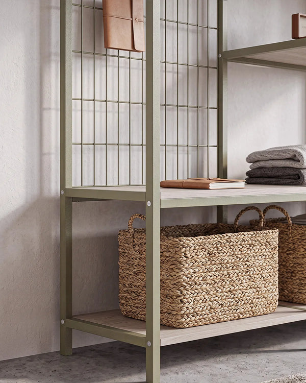 Atlas Frame Verde con 2 Barre Appendiabiti e Ripiani – Rovere Naturale 140x40x179,5